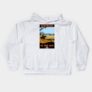 Vintage Travel Poster Australia in the sun Kids Hoodie